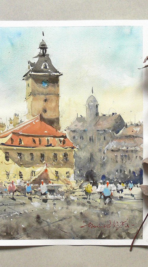 Transylvania Watercolor Art by Marin Victor