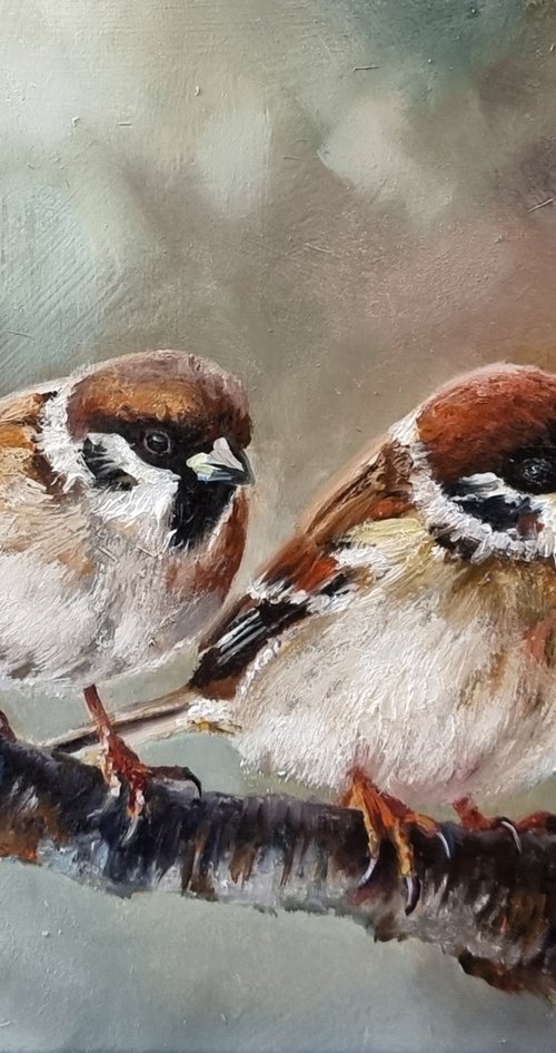 "Well, talk to me!  "  birds 2021 by Anna Bessonova (Kotelnik)