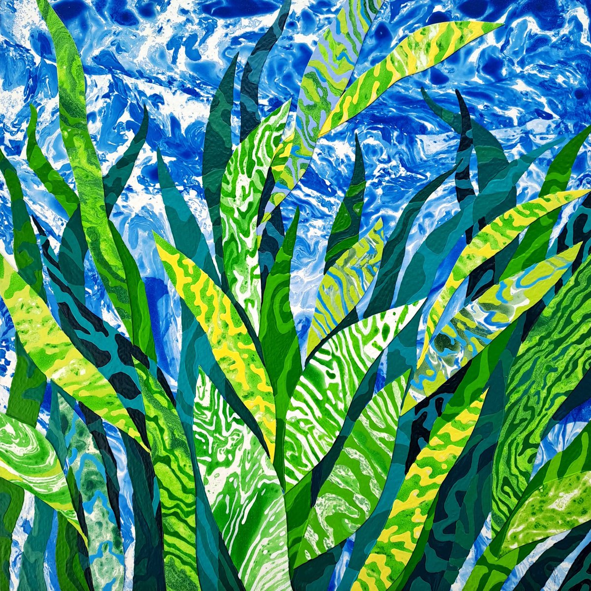 Skyward Grass By Mariia Raskin, 10 X 10, Artwork For Sale On Artfinder