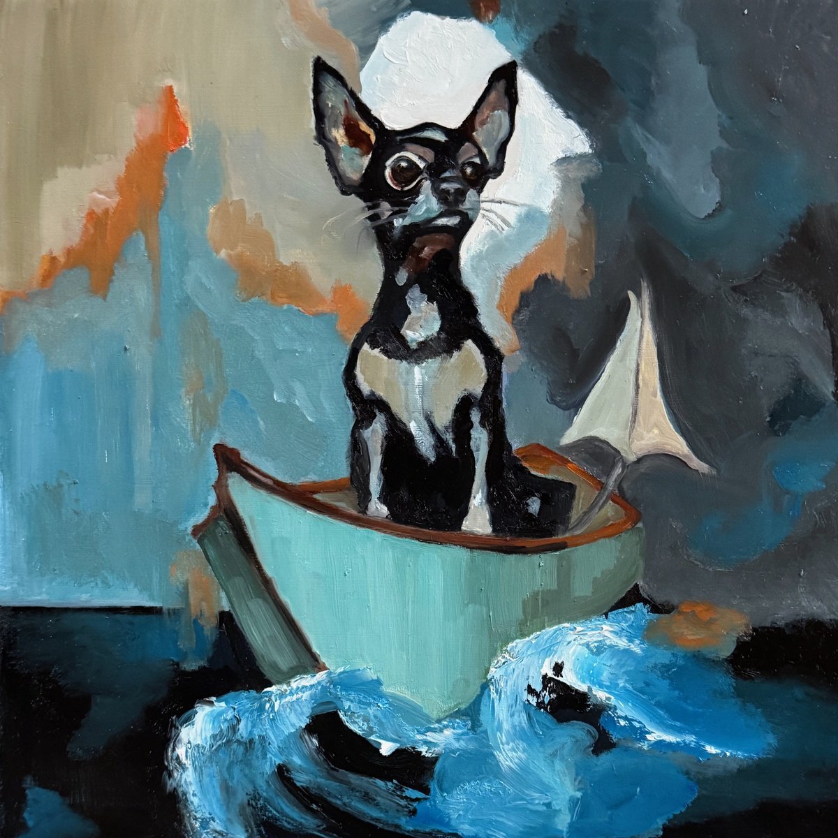 Illustrative Oil Painting , Into The Mystic By Lola Jovan, 12 X 12, Artwork For Sale On Artfinder