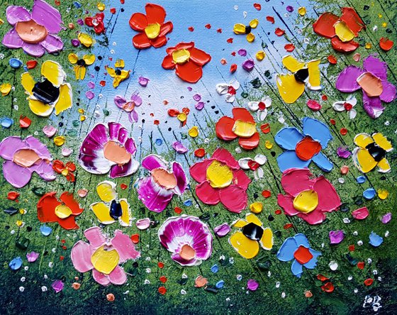 "Spring Meadow Flowers in Love"