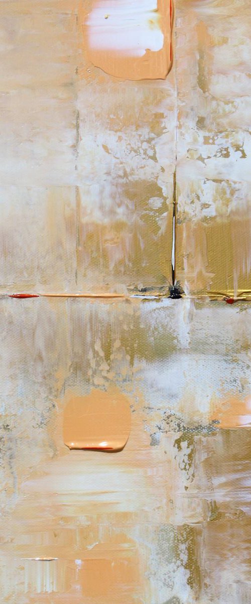 Peach Gold White Abstract Patterns by Robert Lynn