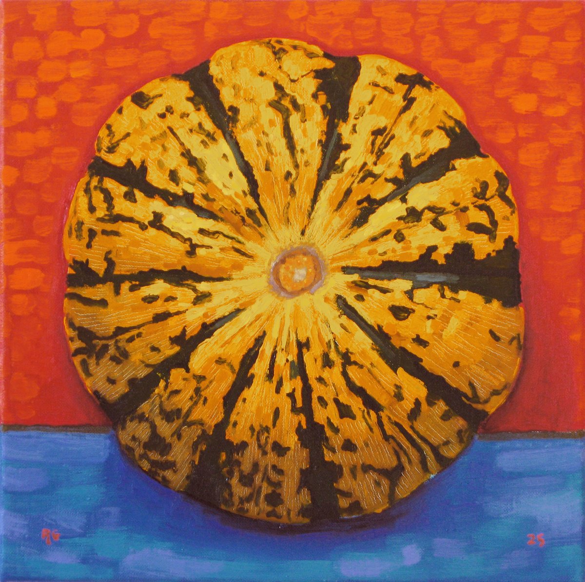 Still Life Oil Painting By Richard Gibson, 10 X 10", Squash, Original Artwork
