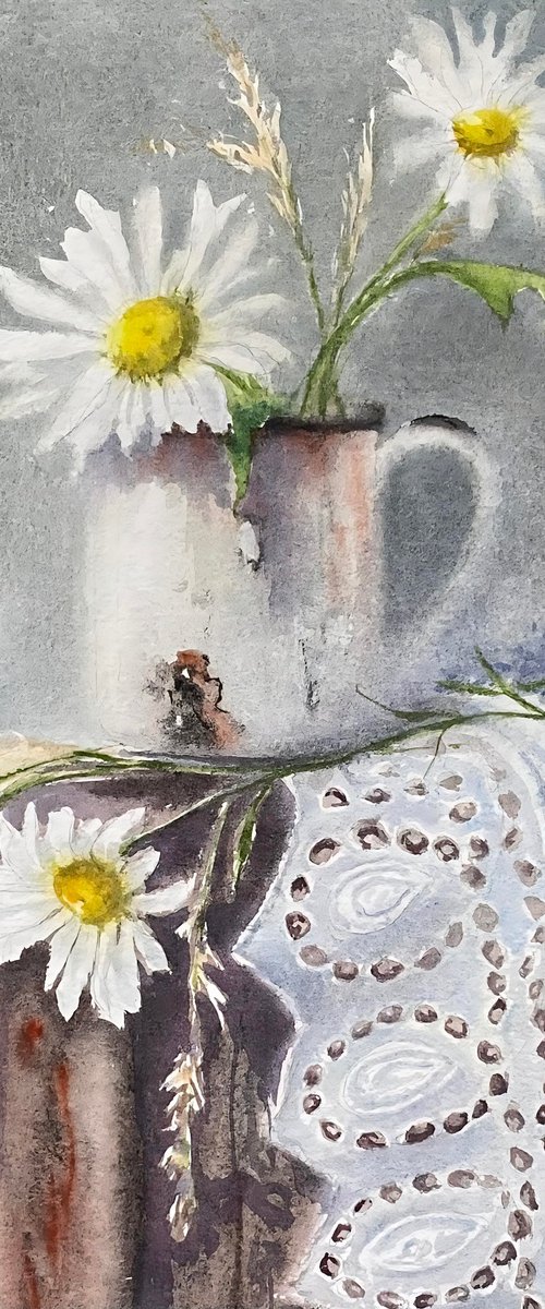 Village still life, original art by Natalia Butenko