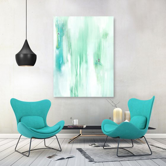 Lost In Silence - Large Serene Abstract Painting by Kathy Morton Stanion