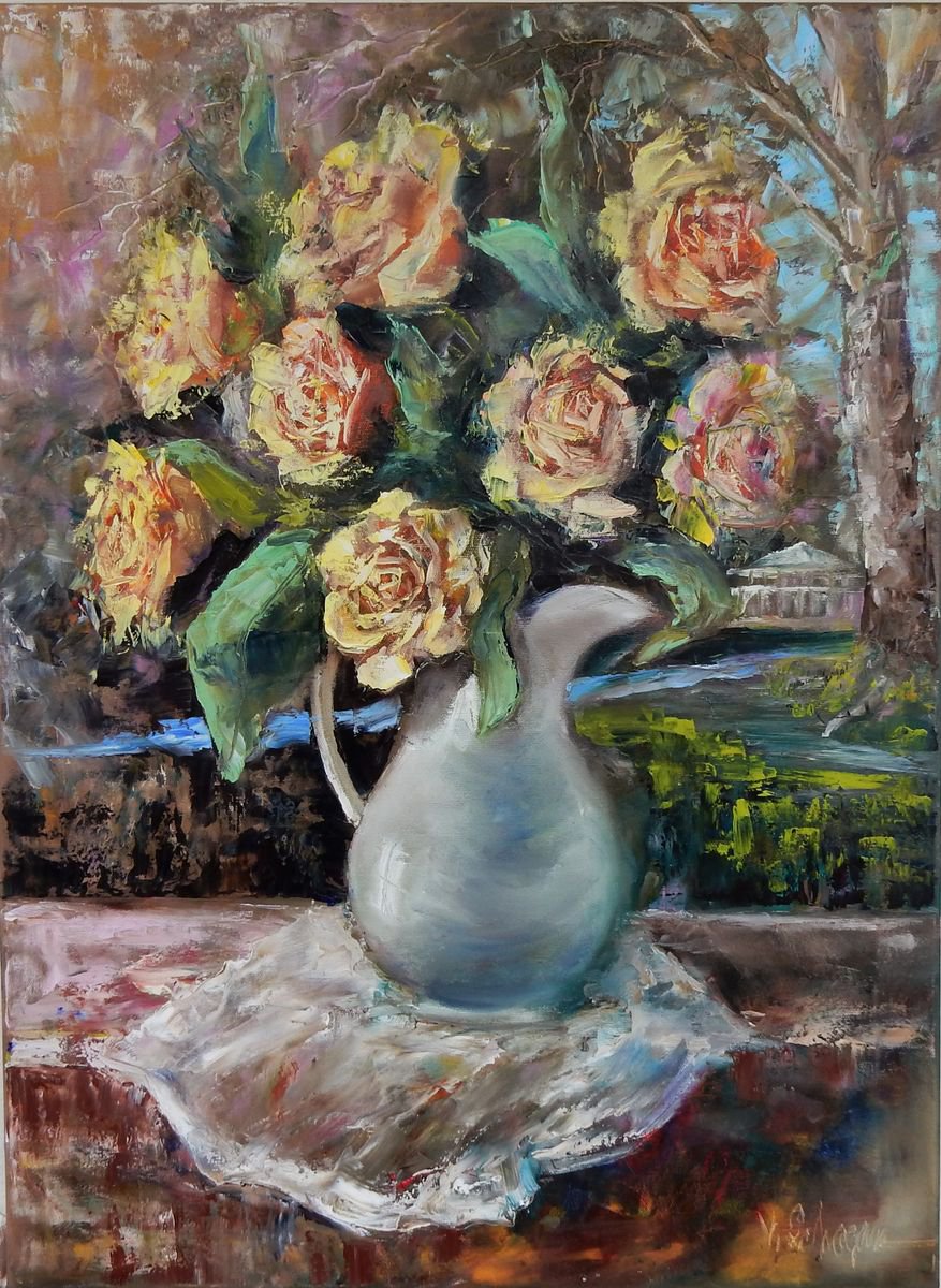Roses in a garden. by Vita Schagen