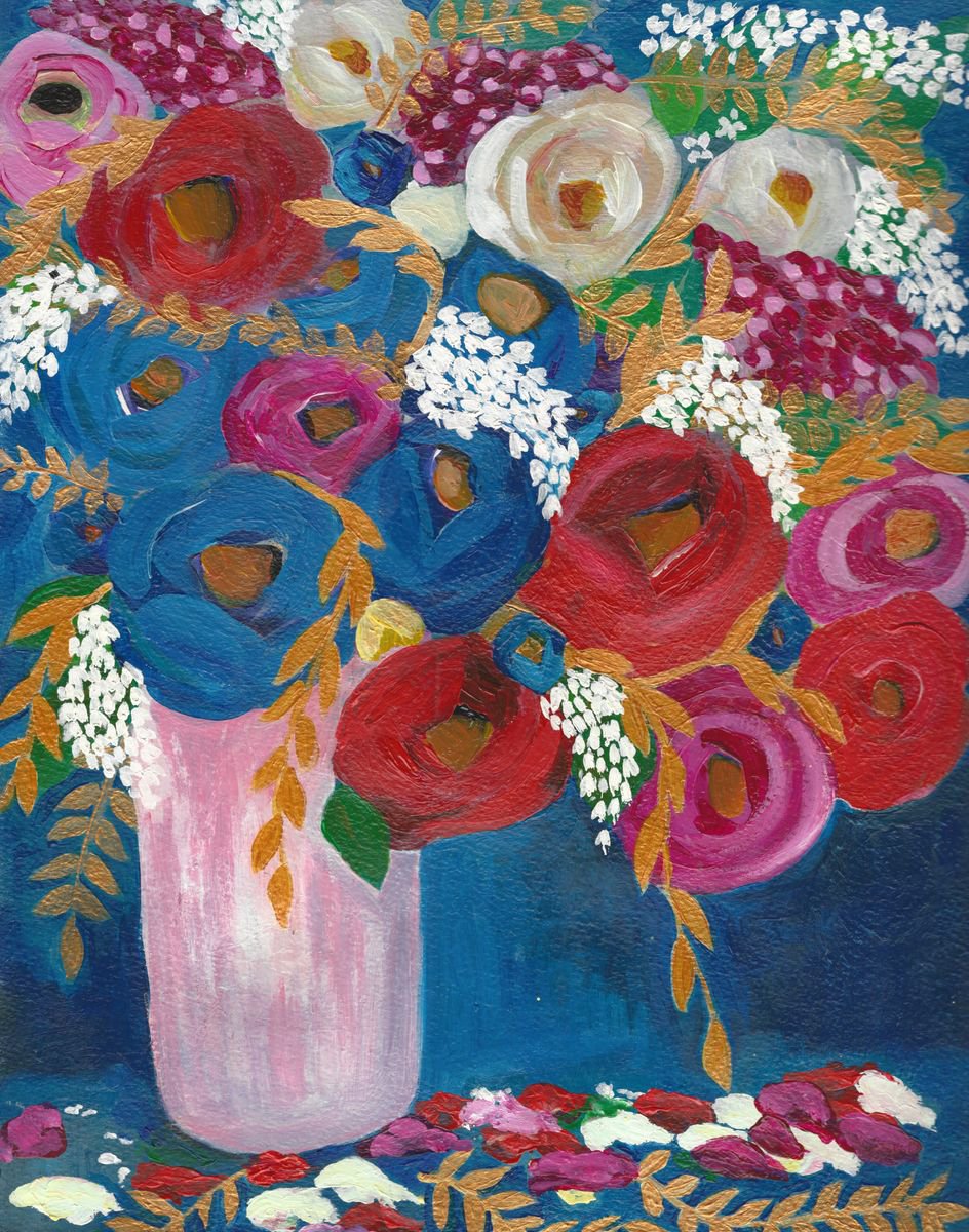 The Royal Rose Acrylic on Paper by Charlotte Williams