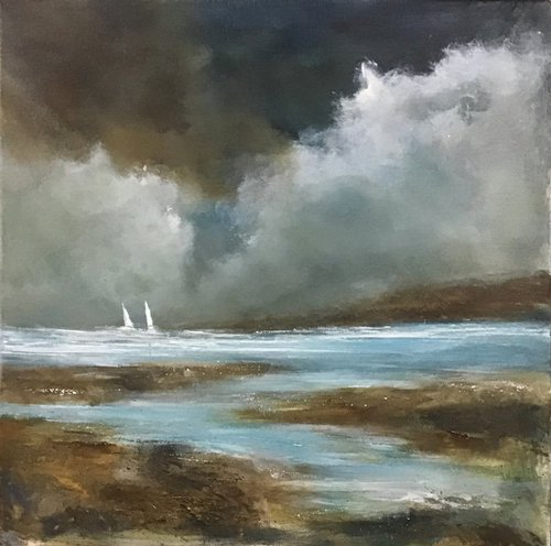 Sailing At Dusk by Maxine Anne  Martin