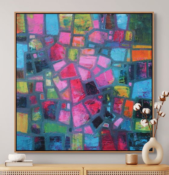 Abstract in Pink and Blue