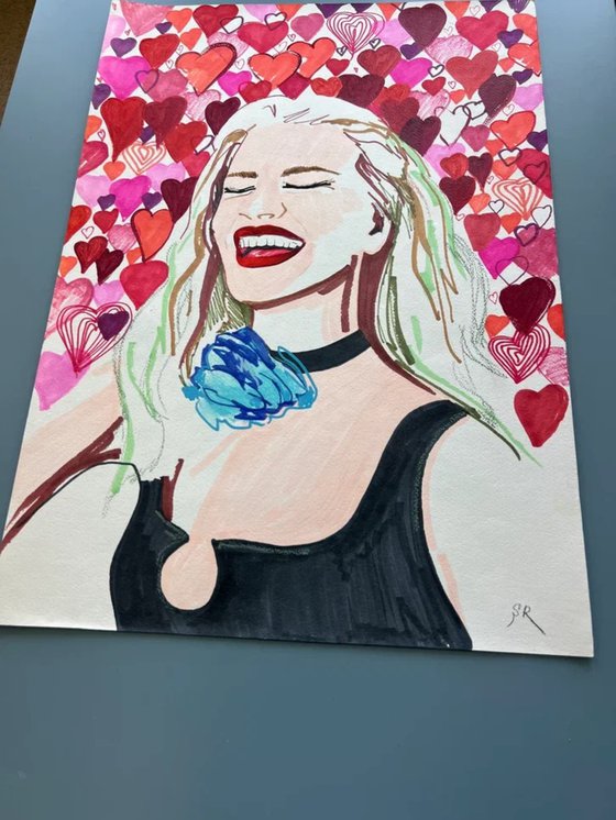 Woman with Hearts
