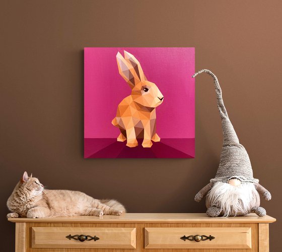EASTER RABBIT ON PINK