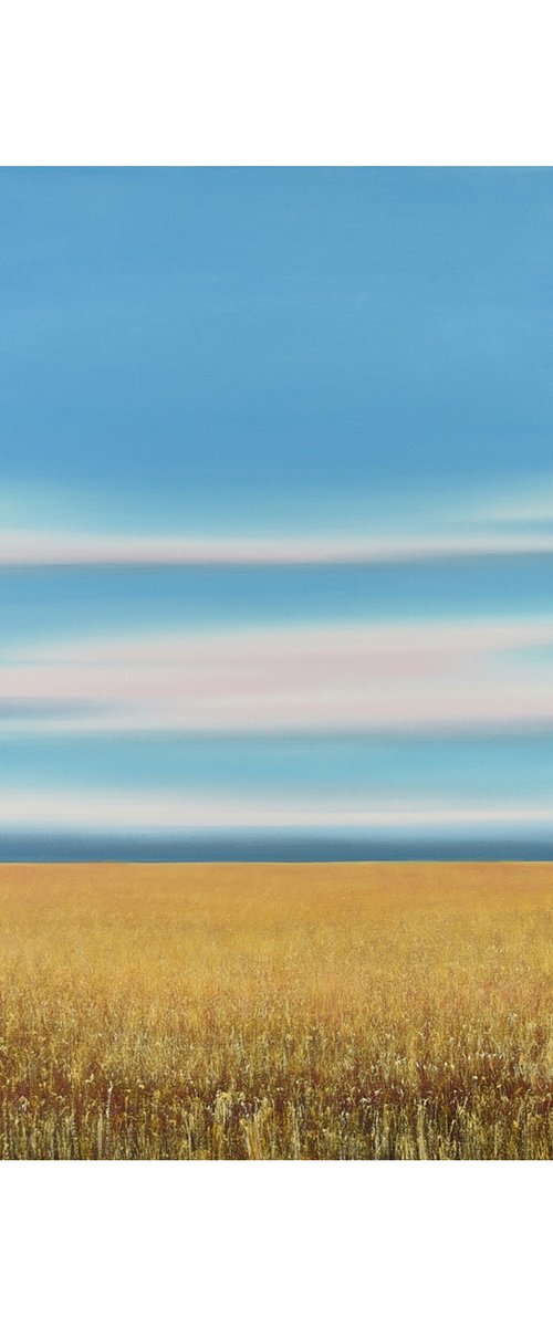 Summer Gold - Blue Sky Landscape by Suzanne Vaughan