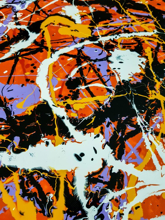 Nuba N-7 (H)106x(W)130 cm. Style of JACKSON POLLOCK. Abstract Expressionism Painting