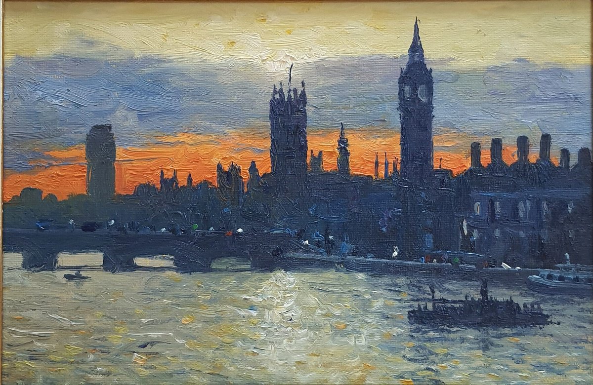 London Parliament at sunset by Roberto Ponte