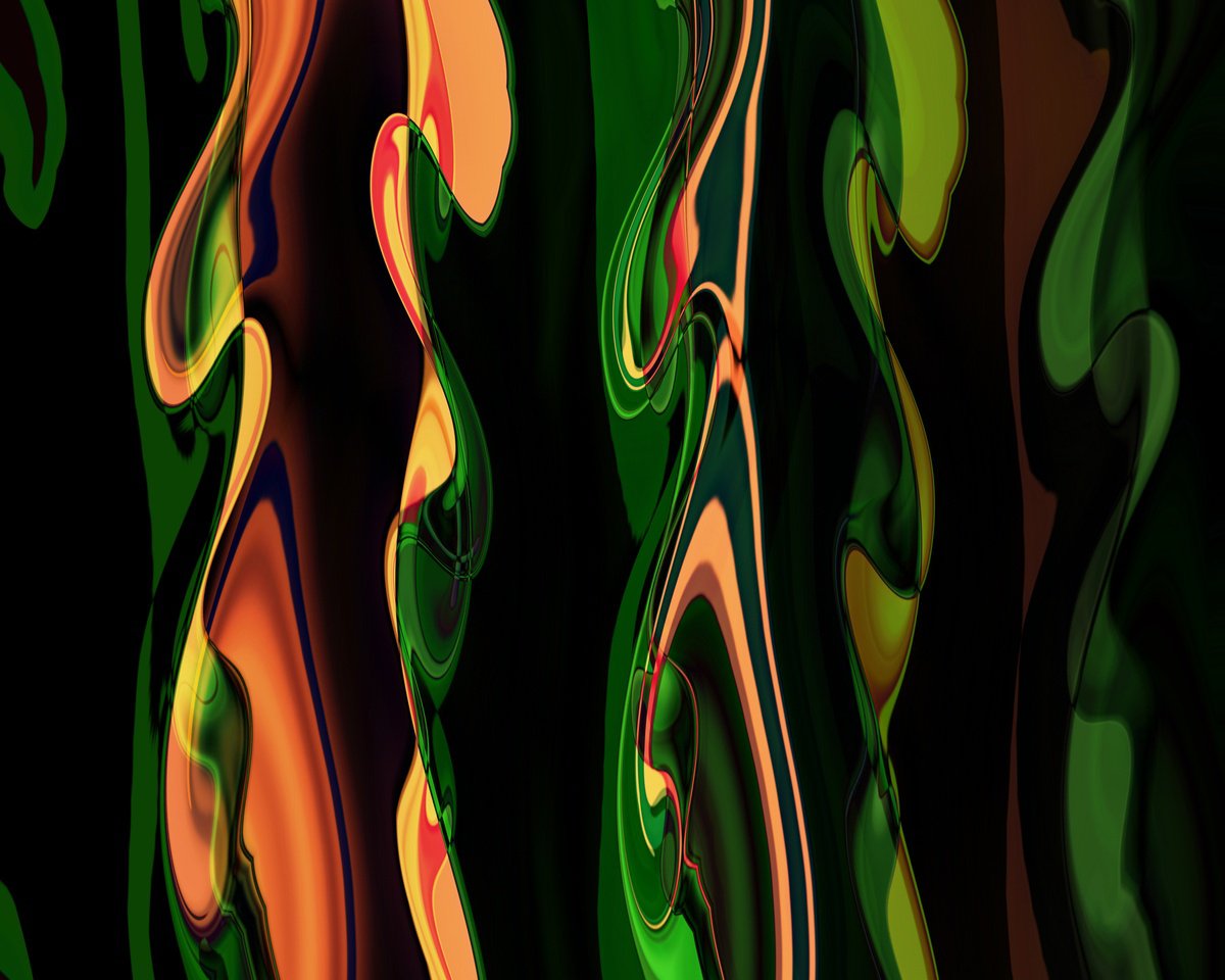 Organic Abstract Giclee Print By Hal Bohner, 30 X 24, Smokin, Original Artwork