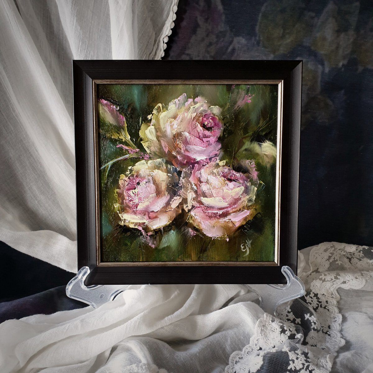 Moon Garden - Pinks, oil painting by Ellisa Hague