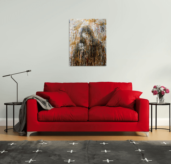 MOTHER AND BABY - Lifelines - Madonna - Abstract Art - Oil Painting - Canvas Art - Abstract Painting - Industrial Art - Statement Painting