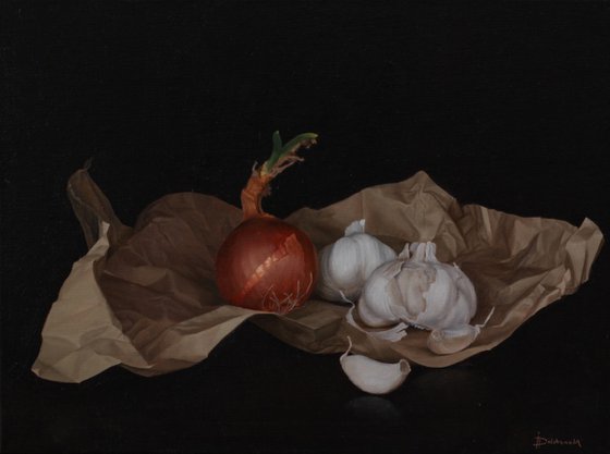 Still Life with Garlic and Onion