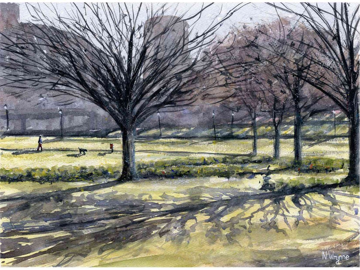 Impressionistic Botanical Watercolour By Neil Wrynne, 15 X 11", A Morning Walk, Original Artwork