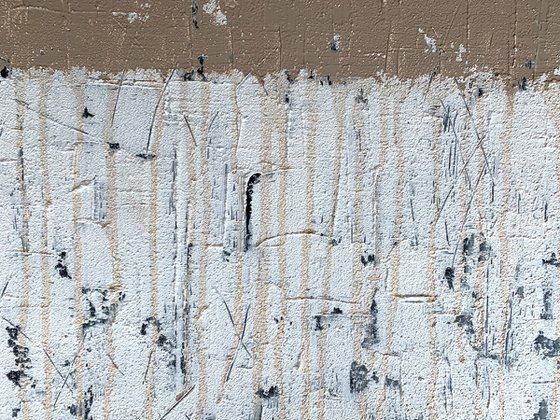 Break the Ice - TEXTURED ABSTRACT ART – MINIMALIST Black & White Painting. READY TO HANG!