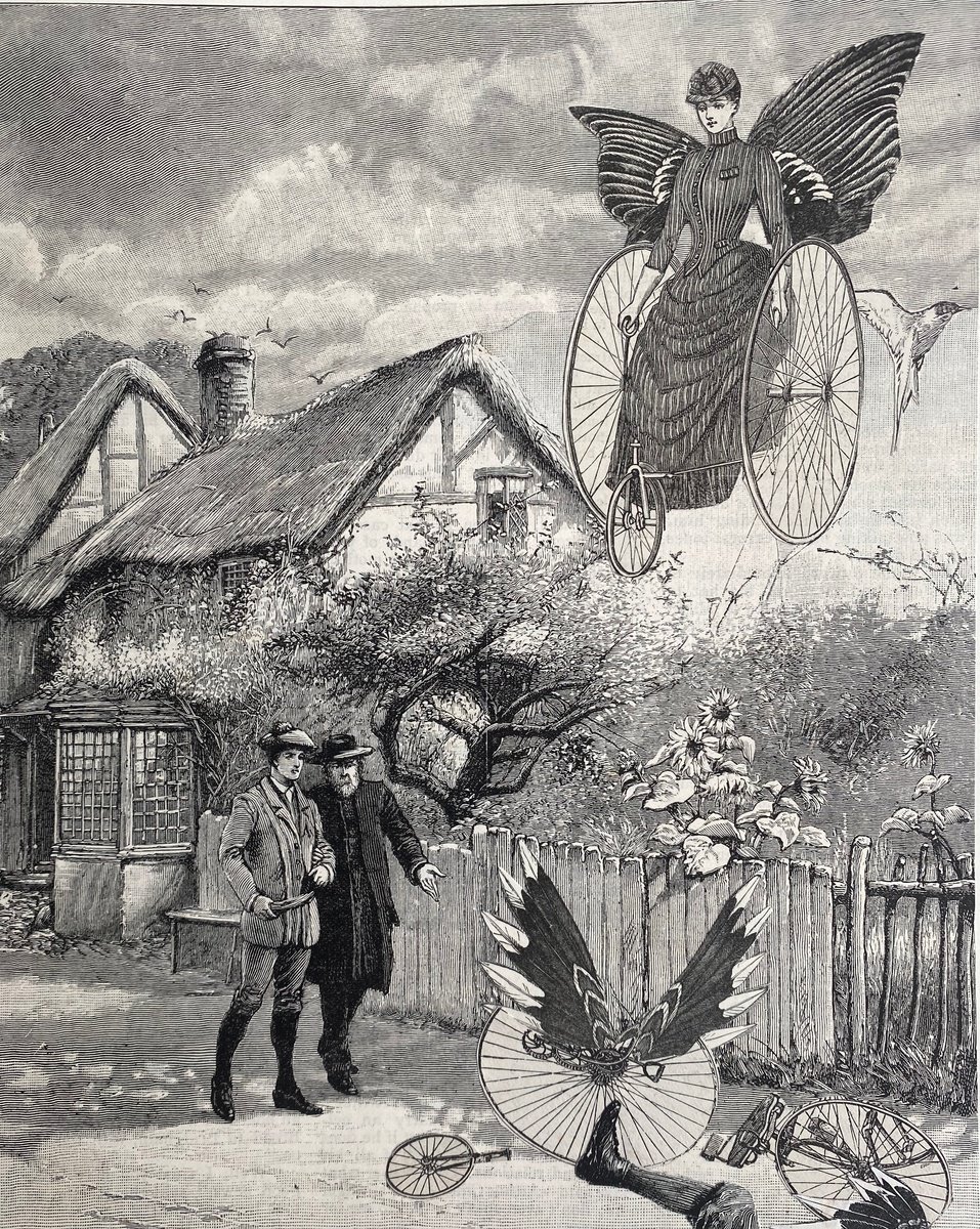 Surrealistic Portrait Collage By Tudor Evans, 7 X 8", Flying Machine Accident, Original Artwork