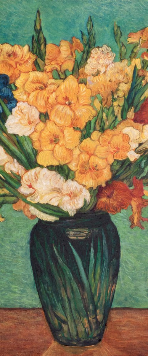 Gladioli in a Green Vase by Suren Ter-Avakian