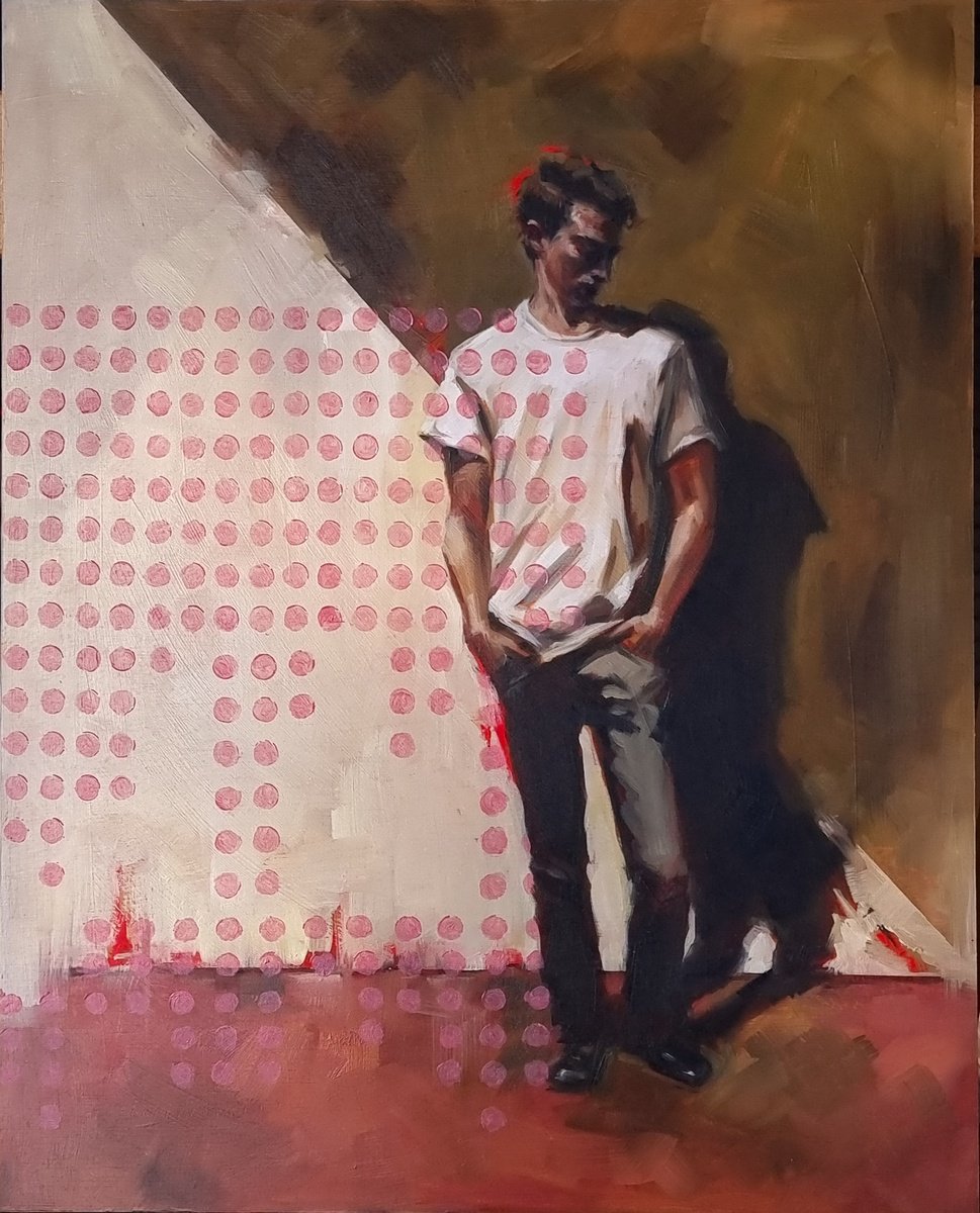 Expressive Portrait Oil Painting By Artmoods Tp, 16 X 20, Urban, 2, Original Artwork