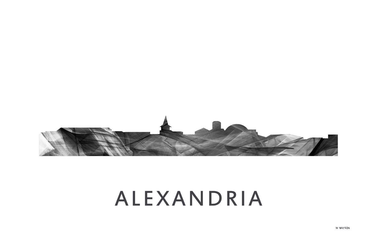 Alexandria Virginia Skyline WB BW by Marlene Watson
