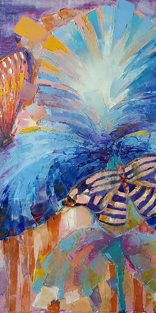 Butterflies on the flower by Mary Voloshyna