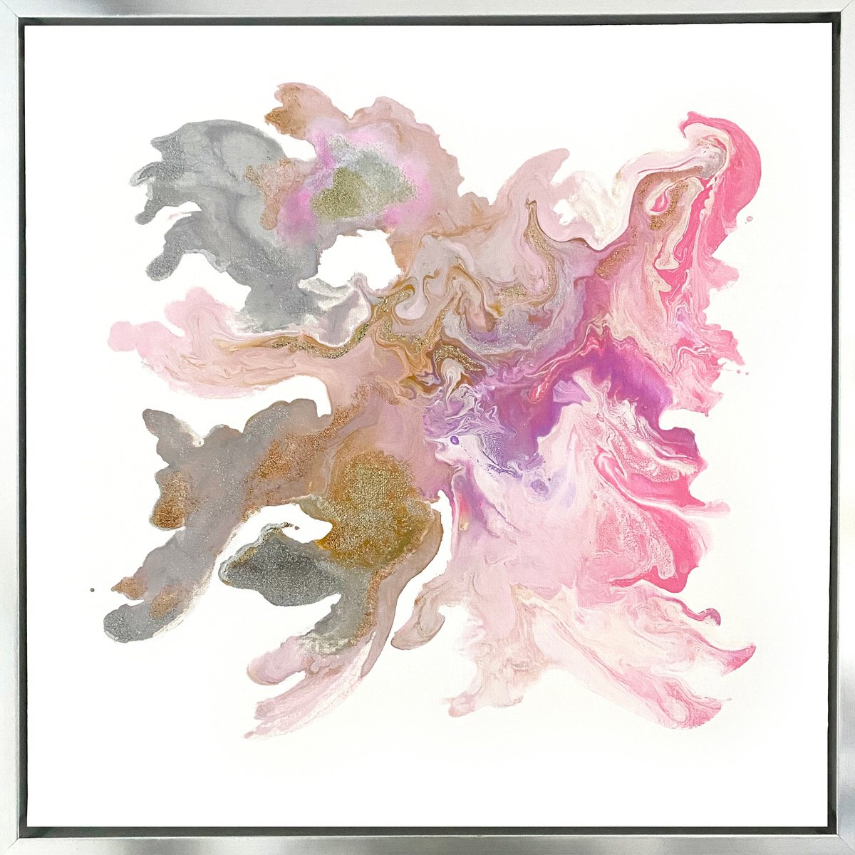 Organic Abstract Painting By Corinne Natel, 17 X 17, Cho #7, Original Artwork