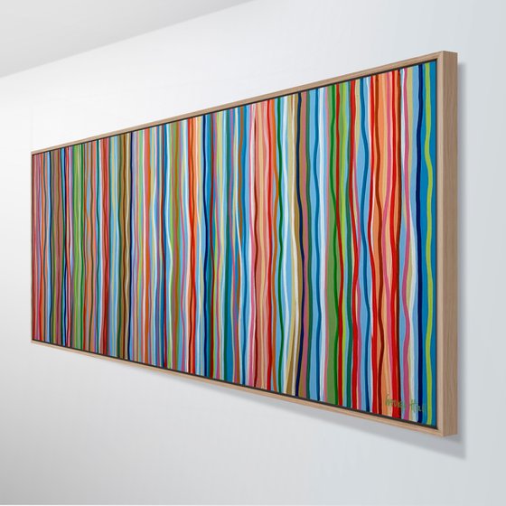 Funky Beat - Tasmanian Oak Frame - 155 x 64cm acrylic on canvas