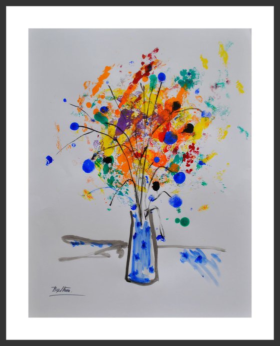 Le vase cristal aux fleurs bleues / 19,68x25,59 in / 50x65 cm / 2018