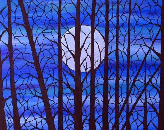 The glass trees in moonlight