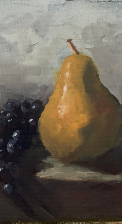 Pear with Black Grapes by Elizabeth B. Tucker