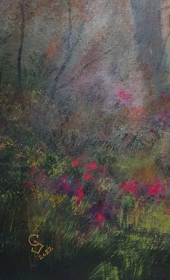 " Foggy Forest "  W 44 x H 80 cm  SPECIAL PRICE  !!!