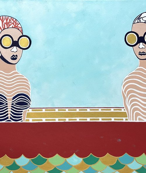 Red canoe by Diana Rosa