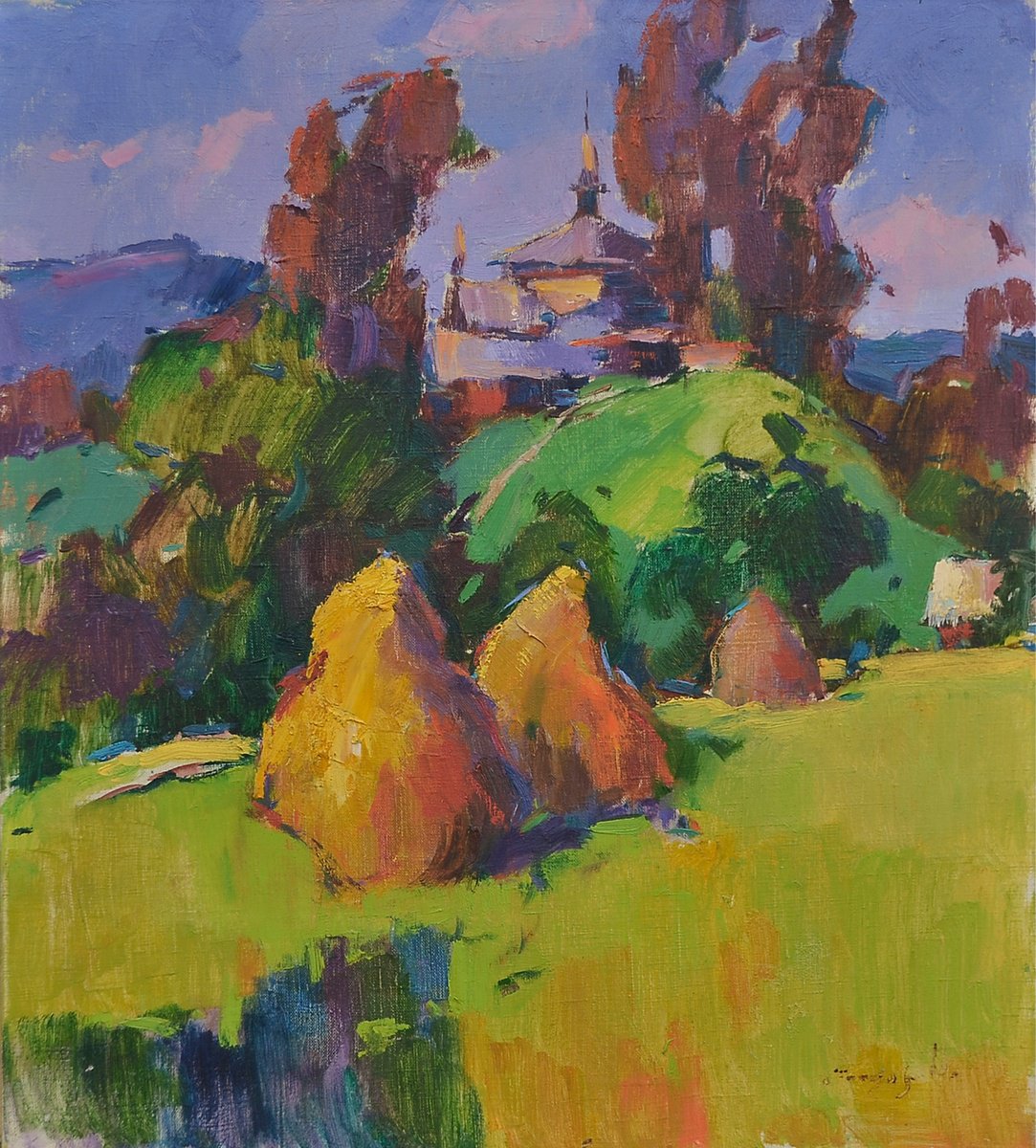 Impressionistic Landscape Oil Painting By Alexander Shandor, 24 X 26, Strukivka, Original Artwork