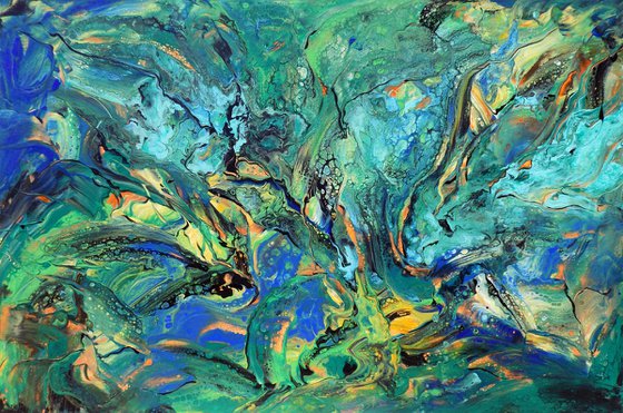 Tropical - extra large modern abstract painting art