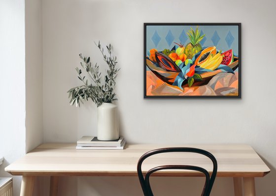 Island Fruit Symphony Still Life Bowl