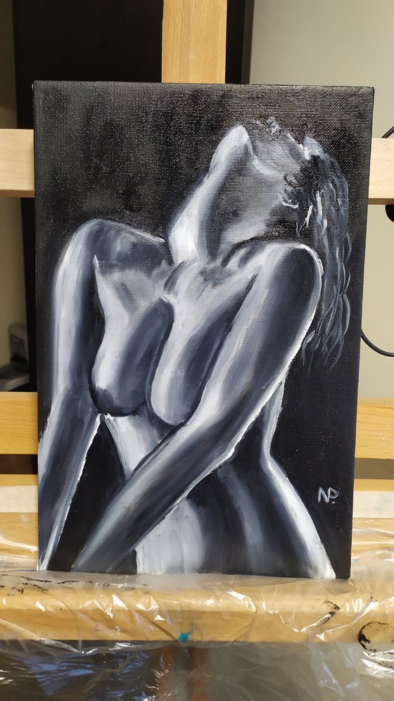 Natalya, erotic nude girl , passion girl oil painting, gift idea, bedroom painting
