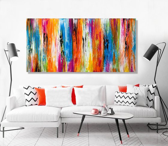 Those Lazy Days of Summer- LARGE, MODERN, ABSTRACT ART – EXPRESSIONS OF ENERGY AND LIGHT. READY TO HANG!