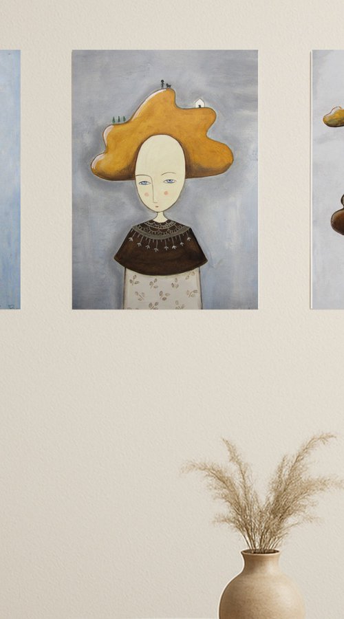 Thinking about home, set of 3 by Silvia Beneforti