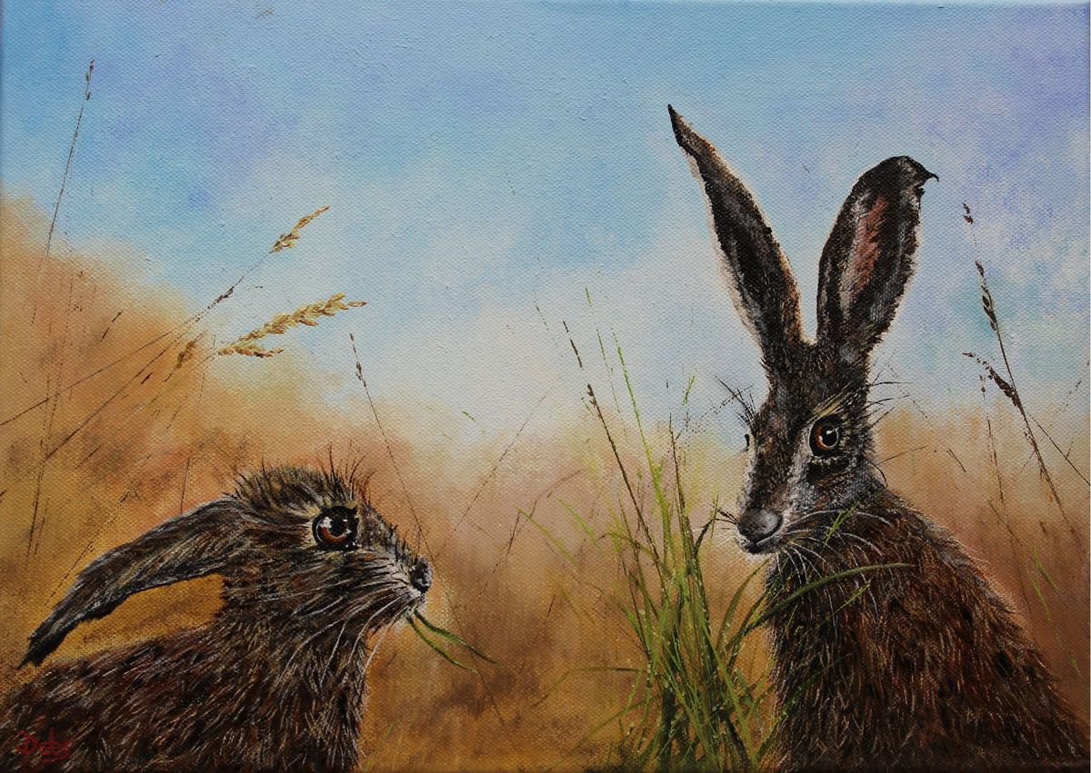 Two Stray Hares by Deborah Jayne Palmer