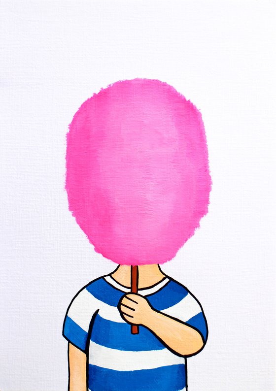 Candy Floss Face Painting on A5 Paper