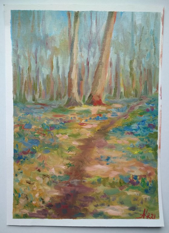 Spring forest landscape