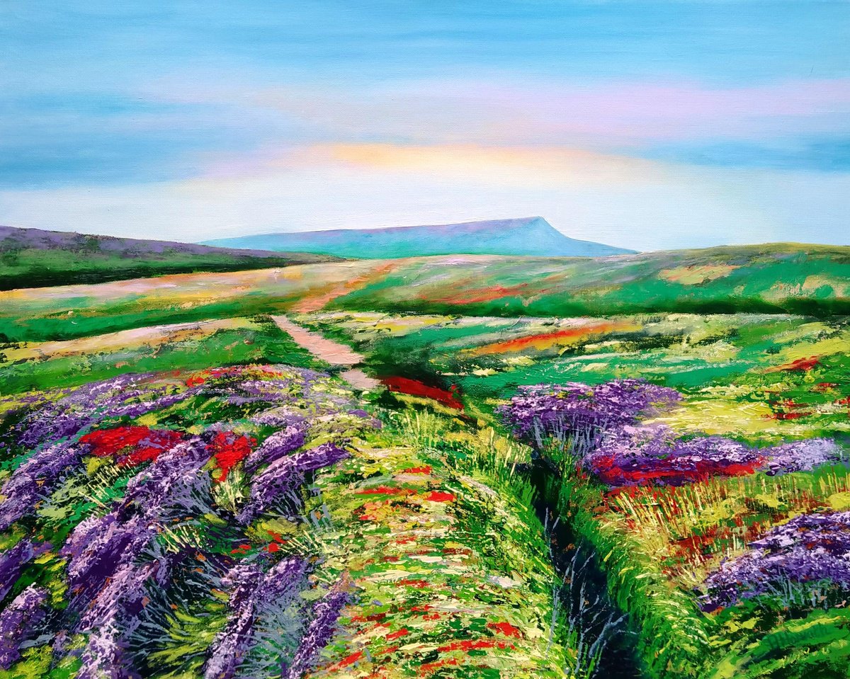 Impressionistic Landscape Acrylic Painting By Amanda Horvath, 30 X 24, This Wild And Rugged Moor, Original Artwork