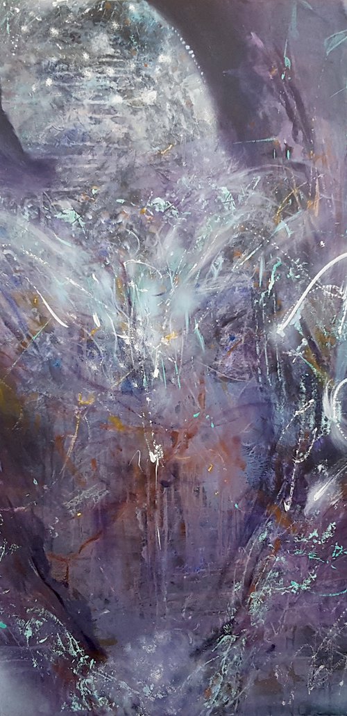 FASCINATING WAY TO PAINT ANGELS DIAPHANE HUGE PAINTING BY MASTER KLOSKA by Kloska Ovidiu