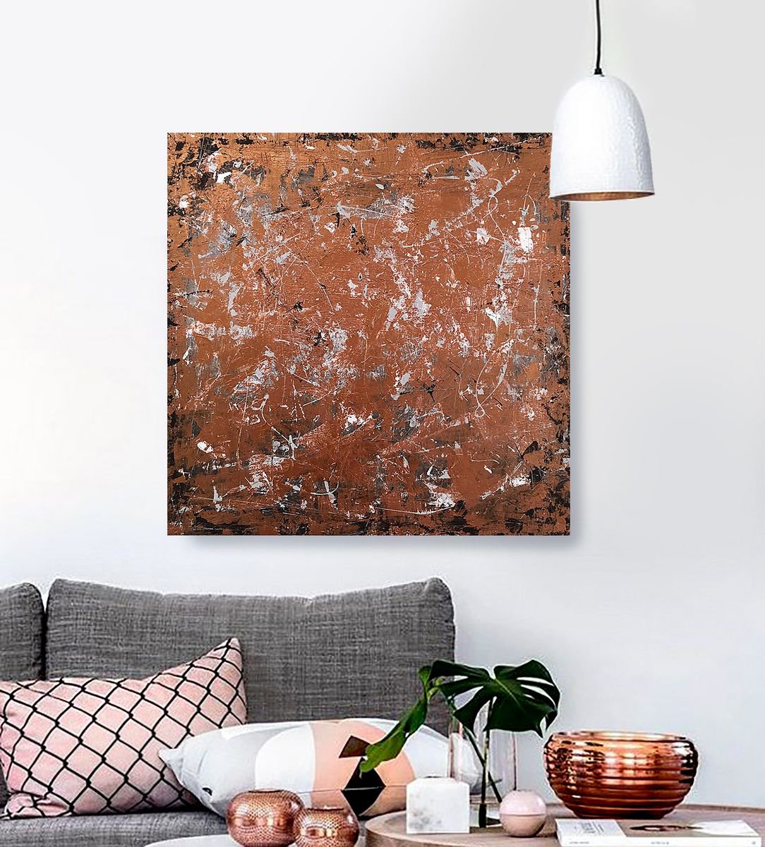 Contemporary Abstract Copper by Bo Kravchenko