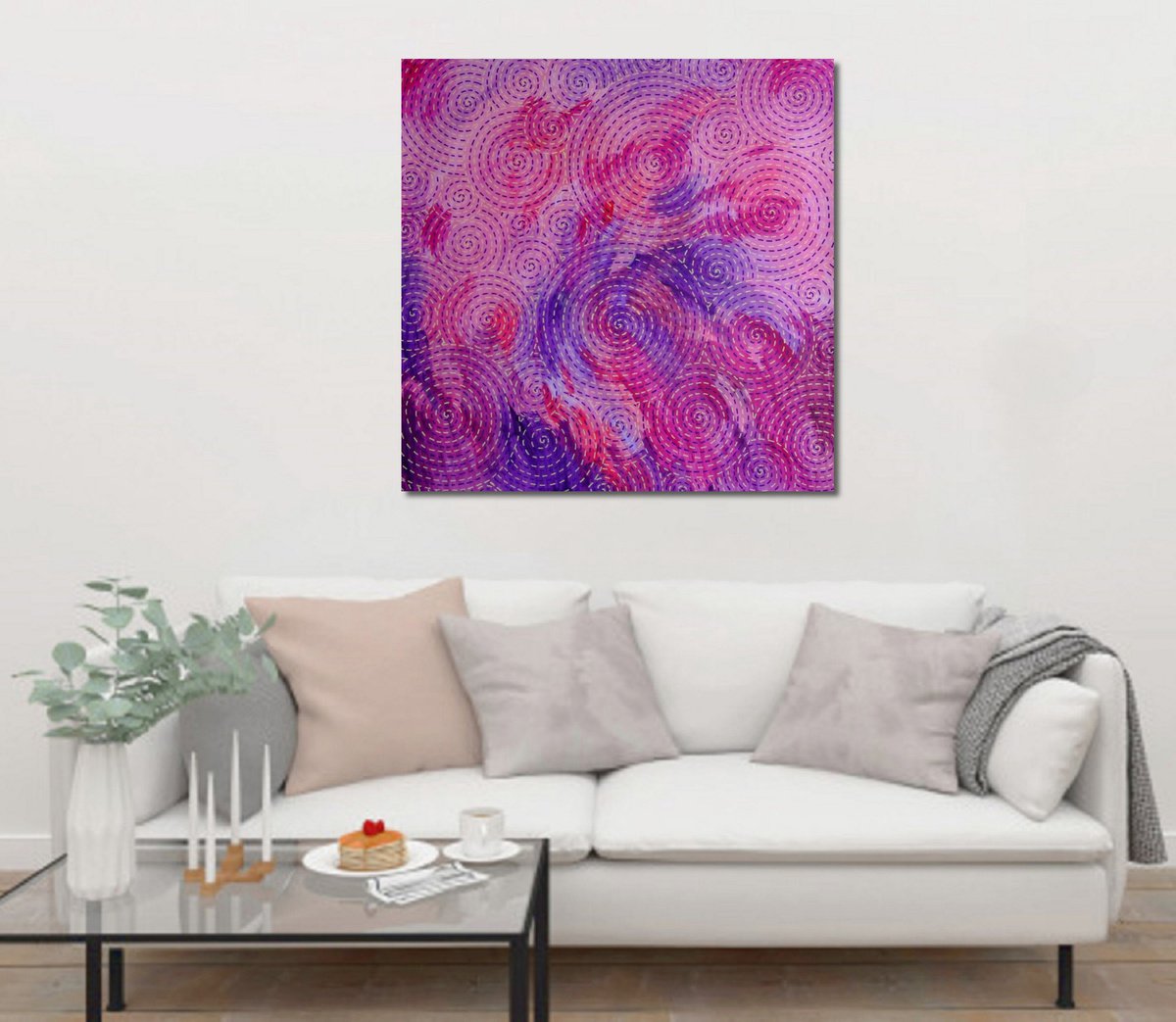 Nebula Pink - XXL Wall Art - Shipping - Rolled in a Tube by Marina Krylova