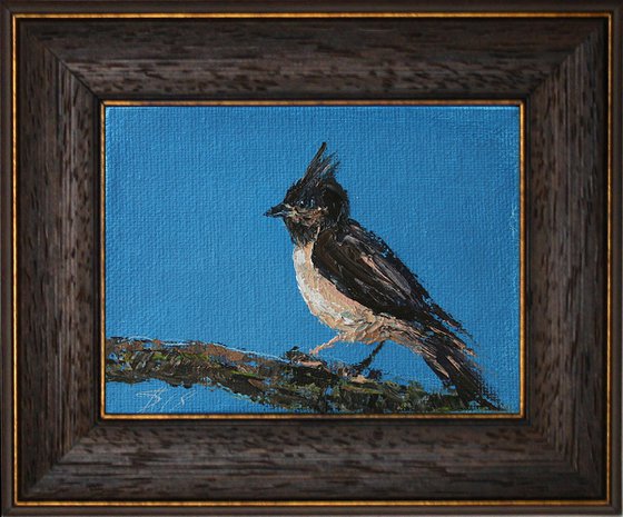 Mini Bird 02... framed / FROM MY A SERIES OF MINI WORKS BIRDS / ORIGINAL OIl PAINTING